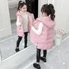 Chaleco cálido con capucha de moda para niños niñas Otoño Invierno niños espesar chaquetas sin mangas chaleco acolchado adolescentes 211203