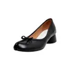 Chaussures habillées femmes mode cuir nœud papillon Tabi bout fendu talon moyen ballerine escarpins sandales réel 2021