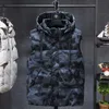 Mens hiver gilets veste sans manches pour hommes épaisses camouflage gilet de camouflage décontracté gilet à capuche homme hold-up windvwear plus grand taille 7xl 210923