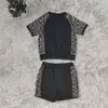 European American Digital Printed Sexy Two Piece Sets Kvinnors Tracksuits Top and Pencil Byxor Casual Sweatsuit Set