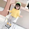 女の赤ちゃんの服の縞模様の女の子の服パーカーレギンスガールセットカジュアルスタイルの子供用トラックスーツ210412