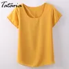 Tataria kvinna chiffong blusar femme casual o-neck kortärmad kvinna toppar sommar damer skjortor blusas sexig slim camicetta donna 210514