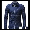 Kleidung Bekleidung Drop Lieferung 2021 Mode Männlich Langarm Tops Polka Dot Casual Shirt Herren Hemden Slim Xxxl J6Eyb