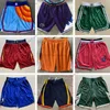 Bedrukte 2022 Nieuwe City Pockets Basketball Shorts 21-22 Team Short Sportkleding Broek Met Zak Stad Blauw Wit Zwart Rood Paars Print Goede kwaliteit Maat XS-XXL