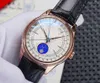 Men Wristwatches 3 Style For Men Steel Rose Gold 2813 Watch Men's Cellini 50535 Leather Enamel Moonphase Date Moon Display Wristwatches