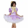 Sissy Girl Lockable Maid Bow Dress Costume Satin Puffy Crossdress Costume Transgenre pour Animation Exposition Beach Holiday Sexy 245e