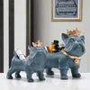 Home Decoration Model Accessories Cool Bulldog Figurine For Interior Big Mouth Dog Storage Box Maison Decor Resin Animal Art 210804