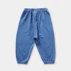 Spodnie dla dzieci Dzieci Spodnie Dla Chłopców Dziewczyny Małe Maluch Dzieci Letnie Pościel Bawełniane Spodnie Długie Pełne Spodnie Anti-Mosquito Soft 211028