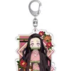 10pcs/lot Demon Slayer Kimetsu no Yaiba keychain Kamado Nezuko Kamado-Tanjirou Agatsuma Zenitsu Inosuke PVC Key Chain Kids Gift 210409