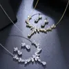 Bettyue New Arrival Delicate Flower Model Light Luxury Style Cubic Zircon Jewelry Sets Earring And Necklace Attractive Dress-up H1022