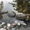 Gartendekorationen, Kunstharz-Simulation, schwimmender Krokodilkopf, Tierfiguren, künstliche Dekoration für Teich, Park, Kunststatuen