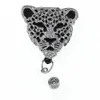 Yeni Varış Anahtar Yüzük Moda Takı Rhinestone Kristal Hayvan Kaplanları Leoparlar Kimlik Rozeti Makara Adı Kart Sahibinin Erkekler için Dekorasyon