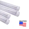 Led Tube Lights 144W 8Ft 4Ft 72W Intégré T8 SMD2835 110lm / W Couvercle Transparent Haute Luminosité AC 85-265V 10000lm 14400lm 7200lm USALIGHT