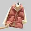 Frauen Ärmellose Weste Winter Warm Plus Größe 2XL Unten Baumwolle Gefütterte Jacke Weibliche Veats Mandarin Kragen Ärmellose Weste 211006