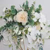 Decorative Flowers & Wreaths Flone Artificial Arrangement Wedding Welcome Sign Centerpiece Table Runners White Backdrop Floral Stage Decorat