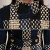 여자 양모 블렌드 가을 겨울 재킷 격자 무늬 모직 코트 한국 스탠드 칼라 슬림 플러스 크기 기본 여성 겉옷 탑 S42