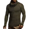 Winter Mannen mode casual trui heren warm houden gebreide trui coltrui effen kleur Trui voor mannen jas plus size T200402