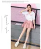 Qooth Ins Summer Autumn Pleated Mini Flare Skirt Women Preppy Style School Girl JK Uniform Plaid Skirts Plus Size 3XL QT193-2 210518