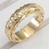 Wedding Rings Fashion Rose Gold Silver Color Ring Female Vintage Carving Flower For Women Jewelry Luxury Bridal Engagement