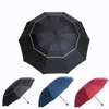 130CM Énorme Grand Parapluie Hommes Pluie Femmes 3 Pliant Forte Coupe-Vent Mâle Femelle Soleil Parasol De Haute Qualité En Plein Air Grand Parapluie 210626