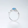 Pagmag Skapat Sapphire Square Ring Sterling Silver 925 Smycken för Kvinnor Uttalande Promise Charm Fine SR0321 211217