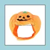 Forniture per abbigliamento per cani Animali domestici Giardino Ornamenti per capelli Decorazioni di Halloween Cappelli di zucca divertenti Costume animale carino Personalità trasformata H