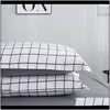 Forniture Tessile Casa Giardino Drop Delivery 2021 Bonenjoy Queen Set biancheria da letto Colore bianco Plaid nero Microfibra Stampa reattiva King Size B