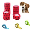 Elastic Pet Bandage, Foot Guard Bandage, Pet Wrapping Papper Non-Woven Dog Paw Print Pattern Pet Daily Bandage