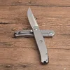 Promotion Flipper Folding Knife 8Cr13Mov Drop Point Satin Blade Stainless Steel Handle Ball Bearing Fast Open EDC Pocket Fold knives