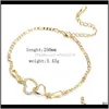 Drop Delivery 2021 DoreenBeads Romantisk hjärta Anklet For Women Aessory Gold Sier Color Link Chain Hollow Jewelry Charms Party Gift Ankletter