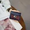 Card Holders Small Wallet Women's Short European And American Simple Color Contrast Multi Slot Compact Folding