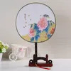 Vintage Dancing Fan Kinesisk Traditionell Rund Polyester Hand Fan Stage Utför rekvisita Heminredning