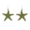 Bohemia Geometric Starfish Multicolor Metal Pendant Dangle Earrings for Women Fashion Irregular Star Hollow Big Earring Jewelry