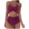 Maillots de bain pour femmes soutien-gorge rembourré d'été maillot de bain Sexy Bikinis ensemble solide Push Up Bikini Bandeau Bandage femme femmes maillot de bain