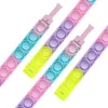 Fidget Pop Finger Toys Bracelet Puzzle Exercise Anti-Static Wrist Strap Push Bubble Silicone Sensory Ring 100pcs/lot Ramdon Color