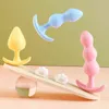 NXY Anal Plug Soft Silicone Pluggs Nybörjare Stimulator Trainer Sex Play Toy New1215