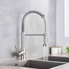 Szczotkowane kranik kuchenny Pull Down Kitchen Water Mikser Tap 360 Stopni Rotacja Kuchnia Materiały zlewozmywakowe i Faucet Wody zimnej 211108