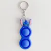 100 stcs 14 stijlen Push Bubble Toy Simple Dimple Key Ring Fidget Pop Toys Keychain Kinderen volwassen roman Squeeze Bubbles Puzzle Finger Fun Game Stress Relief