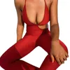 Quanrun sexiga kvinnor solid ihålig ut oregelbunden halter jumpsuits mode casual femmal kläder party club streetwear våren 210604