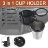 3 in 1ステンレス鋼のカップホルダーの3つのマウントの飲み物コーヒーのための3つのマウント、電話ホルダーのベント固定ラックオーガナイザーに変更することができます