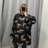 donne vintage stampa animale casual camicetta kimono allentata camicie wild chic chemise blusas marca femininas top LS6080 210420