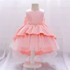 born Baby Girl 1st Year Birthday Dress Lace Tutu Party Beads Embroidery Infant Baptism Gown Toddler Girls Clothes 210508