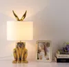 Lampes de Table Lapin Or Lampe Veilleuses LED Lampe de Bureau 24 par 49cm Chambre Chevet Intérieur Lampes de Table pour Bureau à Domicile