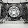 Soleil et lune noir et blanc Mandala tapisserie murale tapisserie hippie tapisserie dortoir décoration psychédélique ta 210609