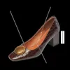 ALLISEFOメタル装飾天然本革Sheebkinインソール女性ヒール靴ファッションハイヒールの女性ハイヒールシューズ210611