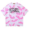 Chauve-souris rose graphique t-shirt Punk chemise gothique surdimensionné T Streetwear été Goth vêtements surdimensionné t-shirt haut tendance 210623