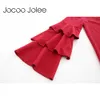 JOCOO JOLEE LOOSE CASCADING RUFFLESスリーブドレス