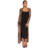 Casual Dresses WEPBEL Women's Dress Embellished Gatsby Art Sexy Sequin Perspective Long Coat Open Front Maxi