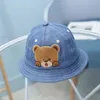 Berretti Cappelli Estate Bambino Cappello da sole Simpatico cartone animato Orso Ragazzi Ragazze Secchio Bambino Bambini Pescatore da spiaggia Bambini