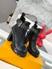 Moda Pparies-Star Trail Ankle Boot Luxo Womens Designer Chunky Heel Tornozelos Botas Luxurys Designers Lace Up Martin Botas Ladys Moda Botas de Inverno com Caixa